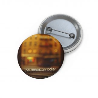Pin Buttons - A Memory Stream - Golden City Scene with Neon Lights and Crosswalk Blurred Design