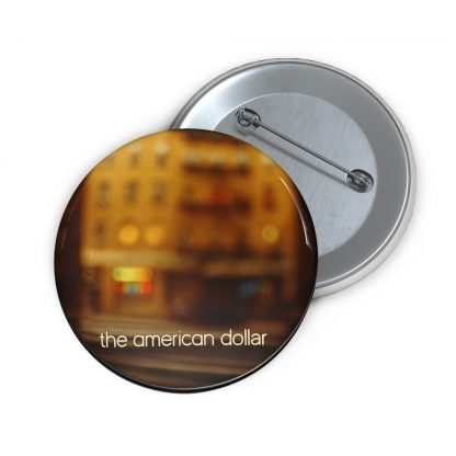 Pin Buttons - A Memory Stream - Golden City Scene with Neon Lights and Crosswalk Blurred Design - Image 3