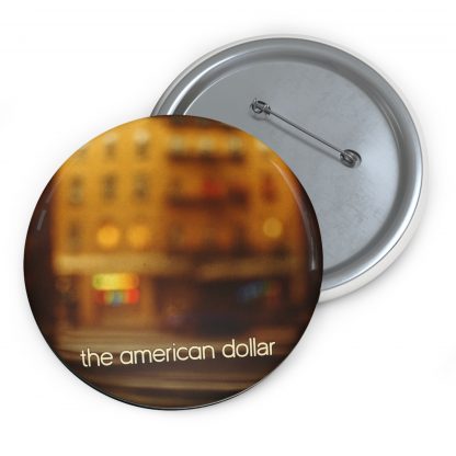 Pin Buttons - A Memory Stream - Golden City Scene with Neon Lights and Crosswalk Blurred Design - Image 5