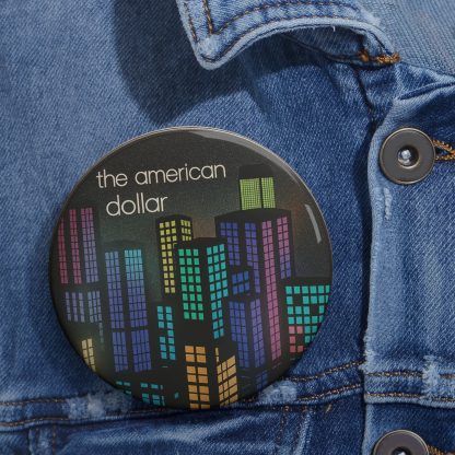 Pin Button - Lofi Dimensions 3 - Futuristic Glowing Skyline Design - Image 6
