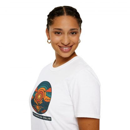 Retro Sunset Vista Softstyle T-Shirt - Image 4