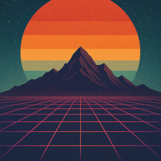 Neon Grid Horizons Softstyle T-Shirt