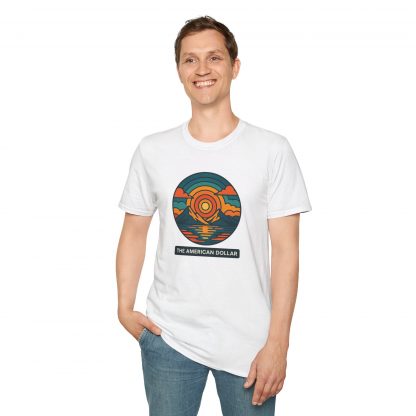 Retro Sunset Vista Softstyle T-Shirt - Image 3