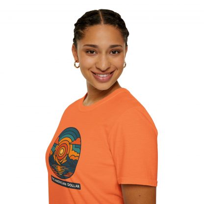 Retro Sunset Vista Softstyle T-Shirt - Image 8