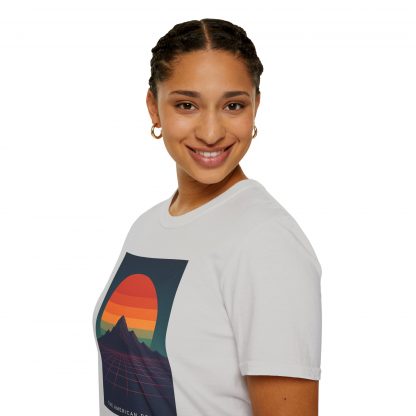 Neon Grid Horizons Softstyle T-Shirt - Image 8
